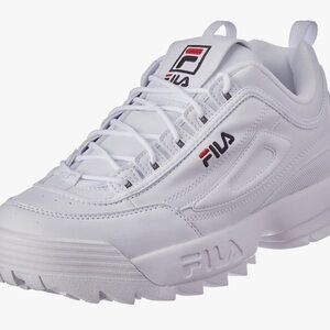 Fila White Chunky Sneakers with Textured Sole